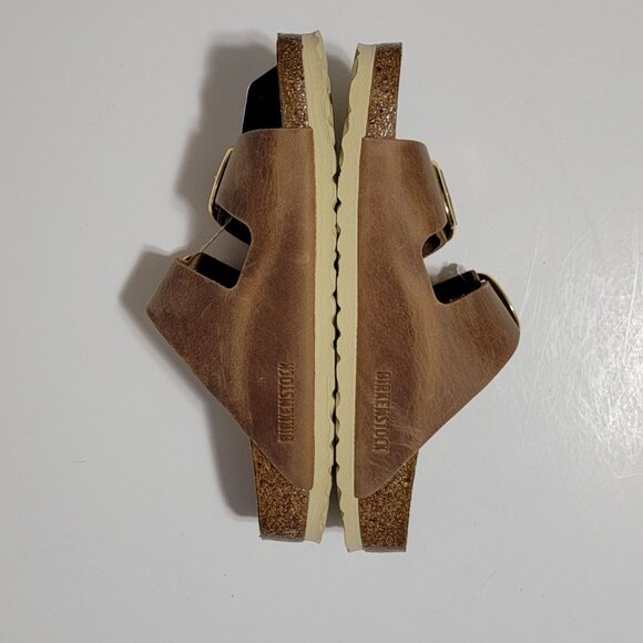 NEW Birkenstock Arizona Big Buckle Womens 38 Cognac Casual Classic Comfort Oiled - Picture 3 of 8